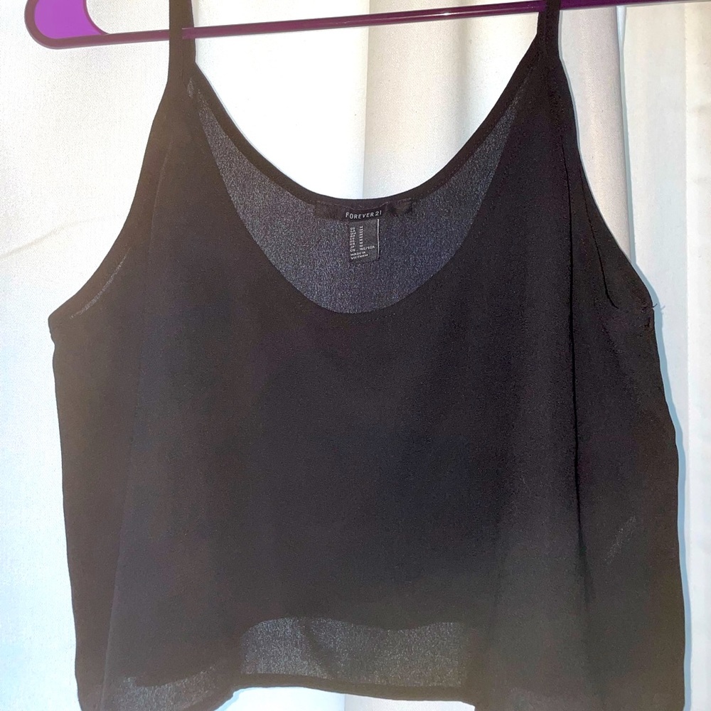 F21 black crop top